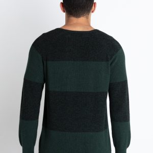 Mens Colorblocked Round Neck Sweater