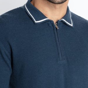 Mens Solid Polo Sweater