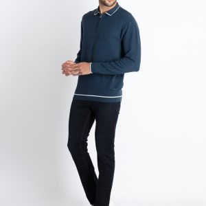 Mens Solid Polo Sweater