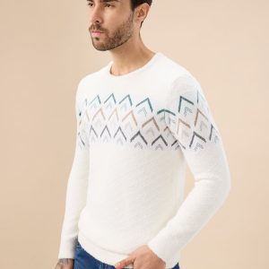 Status Quo Men'S Chevron Chest Round Neck Regular Fit Full Sleeves Sweater