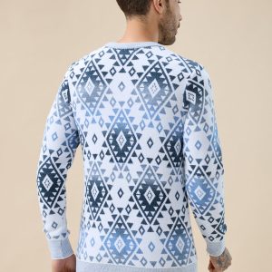 Status Quo Men'S All Over Fair Isle Round Neck Regular Fit Full Sleeves Sweater