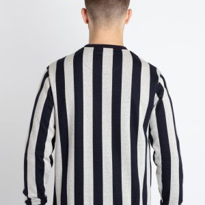 Mens Striped Round Neck Sweatshirt