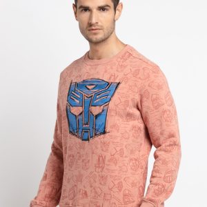 Mens Printed Round Neck Sweatshirt