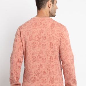 Mens Printed Round Neck Sweatshirt