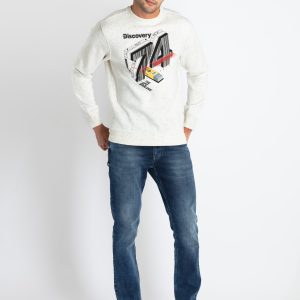 Mens Printed Round Neck Sweatshirt