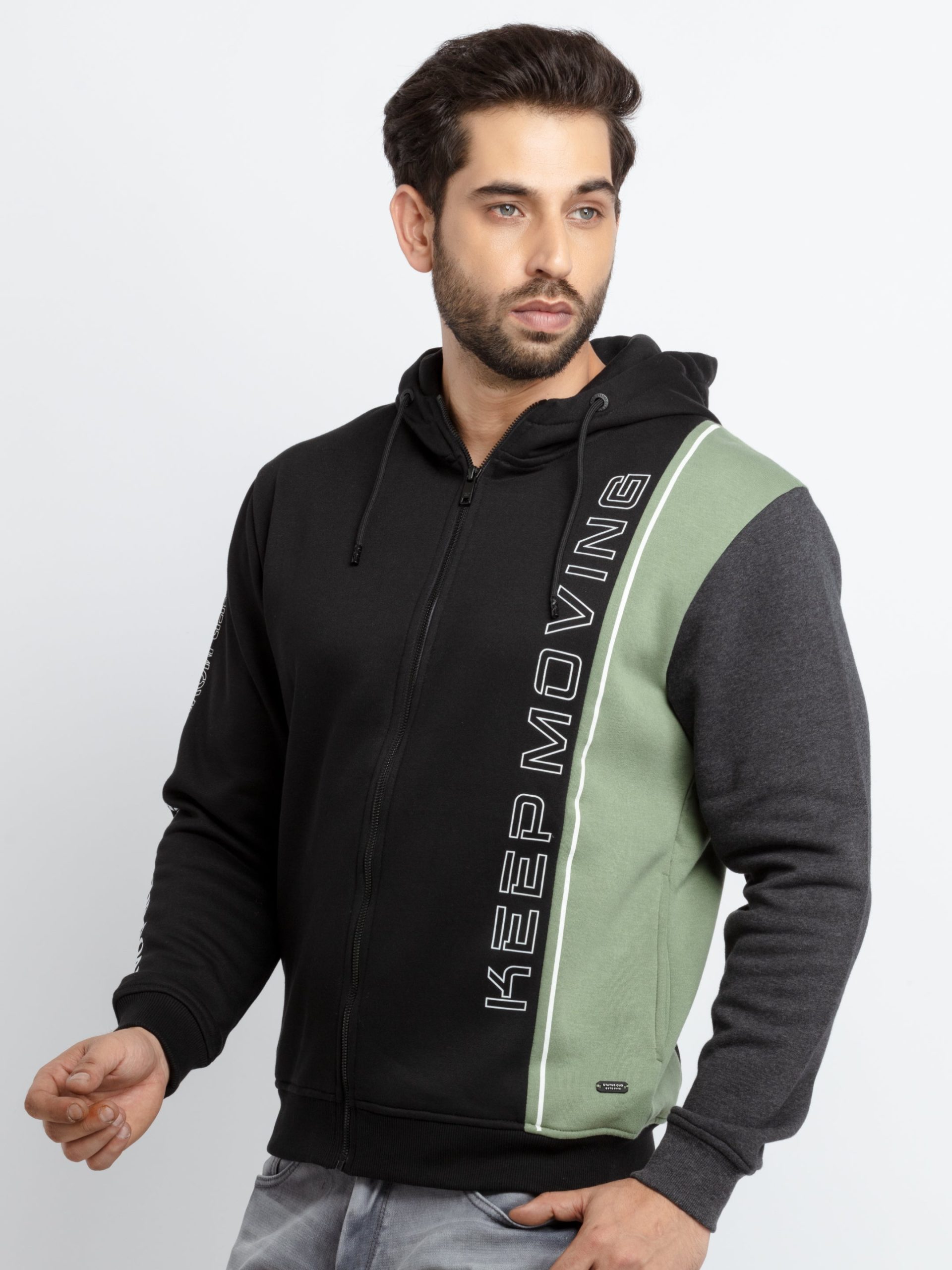 Mens Cut & Sew Hooded Sweatshirt