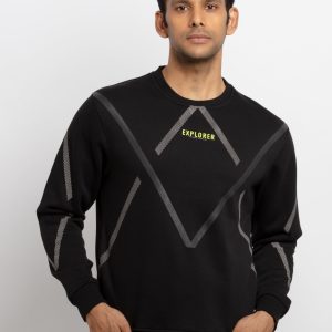 Mens Printed Round Neck Sweatshirt