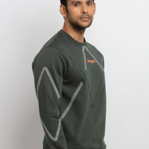 Mens Printed Round Neck Sweatshirt