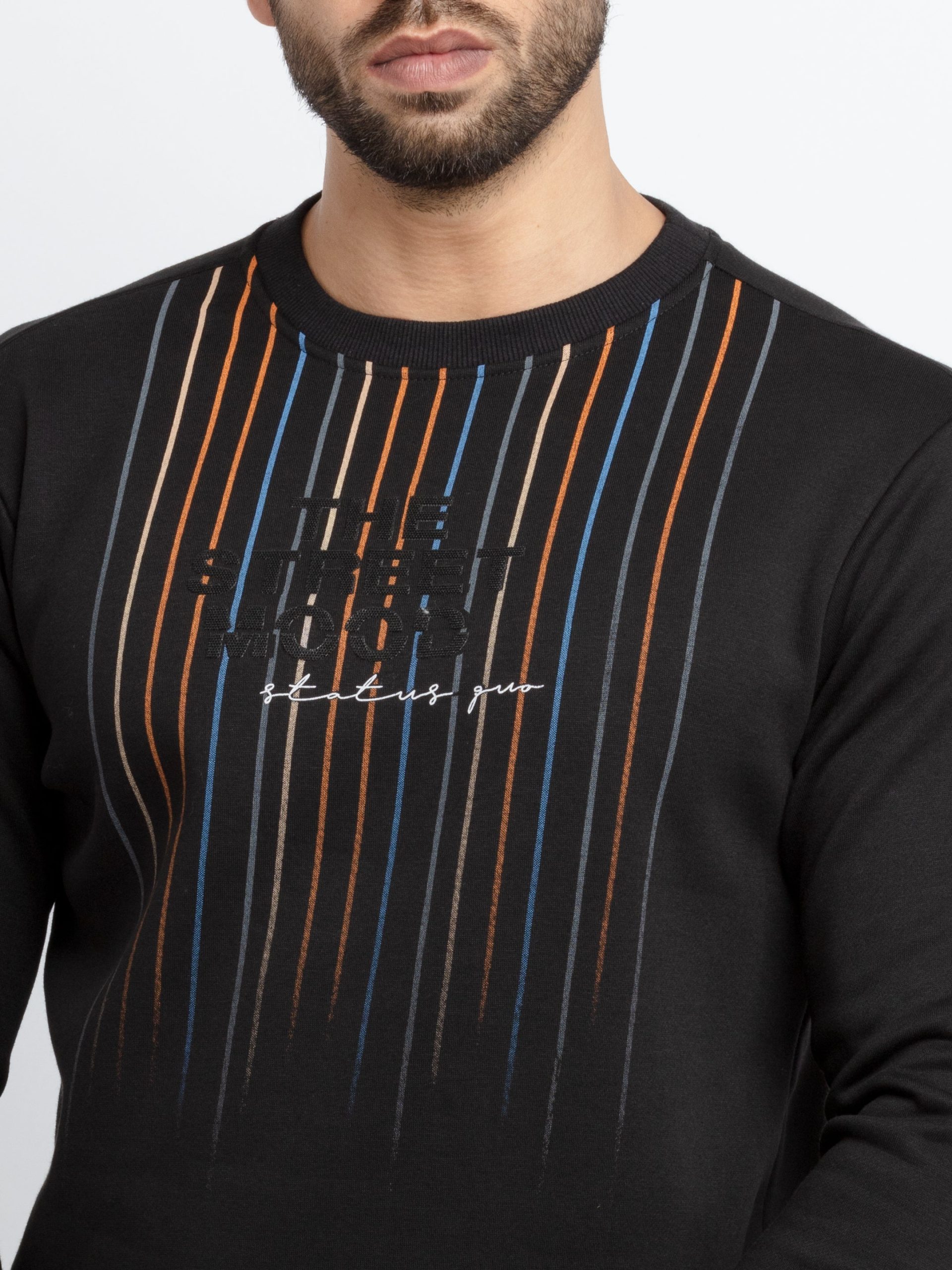 Mens Printed Round Neck Sweatshirt