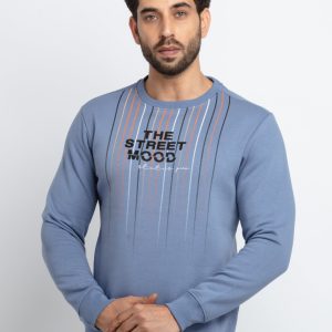 Mens Printed Round Neck Sweatshirt