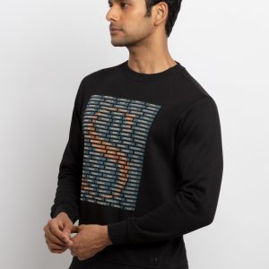 Mens Printed Round Neck Sweatshirt