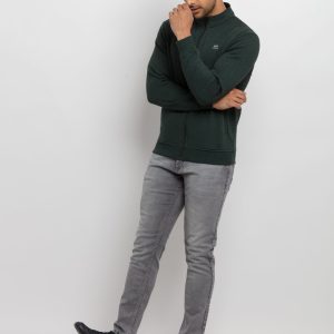 Mens Solid High Neck Sweatshirt
