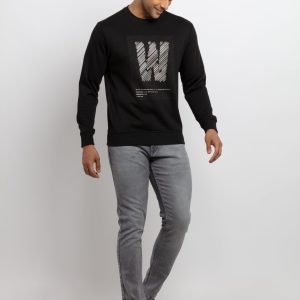 Mens Printed Round Neck Sweatshirt