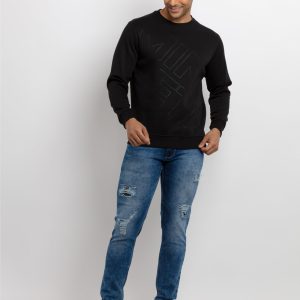 Mens Printed Round Neck Sweatshirt