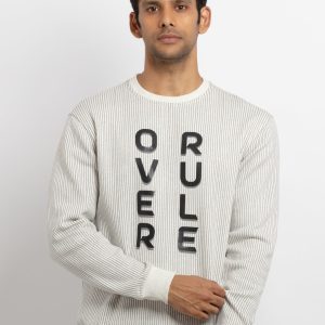Mens Striped Round Neck Sweatshirt
