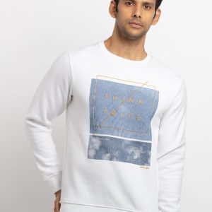 Mens Printed Round Neck Sweatshirt