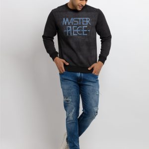 Mens Printed Round Neck Sweatshirt