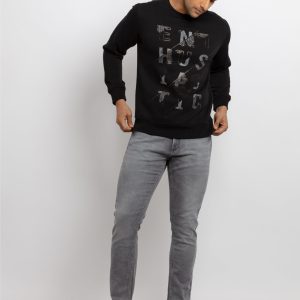 Mens Printed Round Neck Sweatshirt