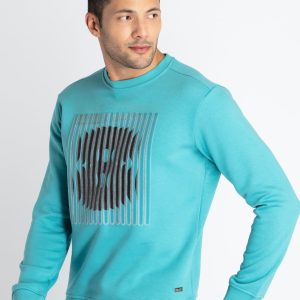 Mens Printed Round Neck Sweatshirt