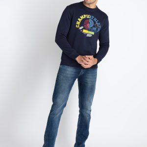 Mens Printed Round Neck Sweatshirt