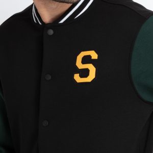 Mens Colourblocked Varsity Jacket