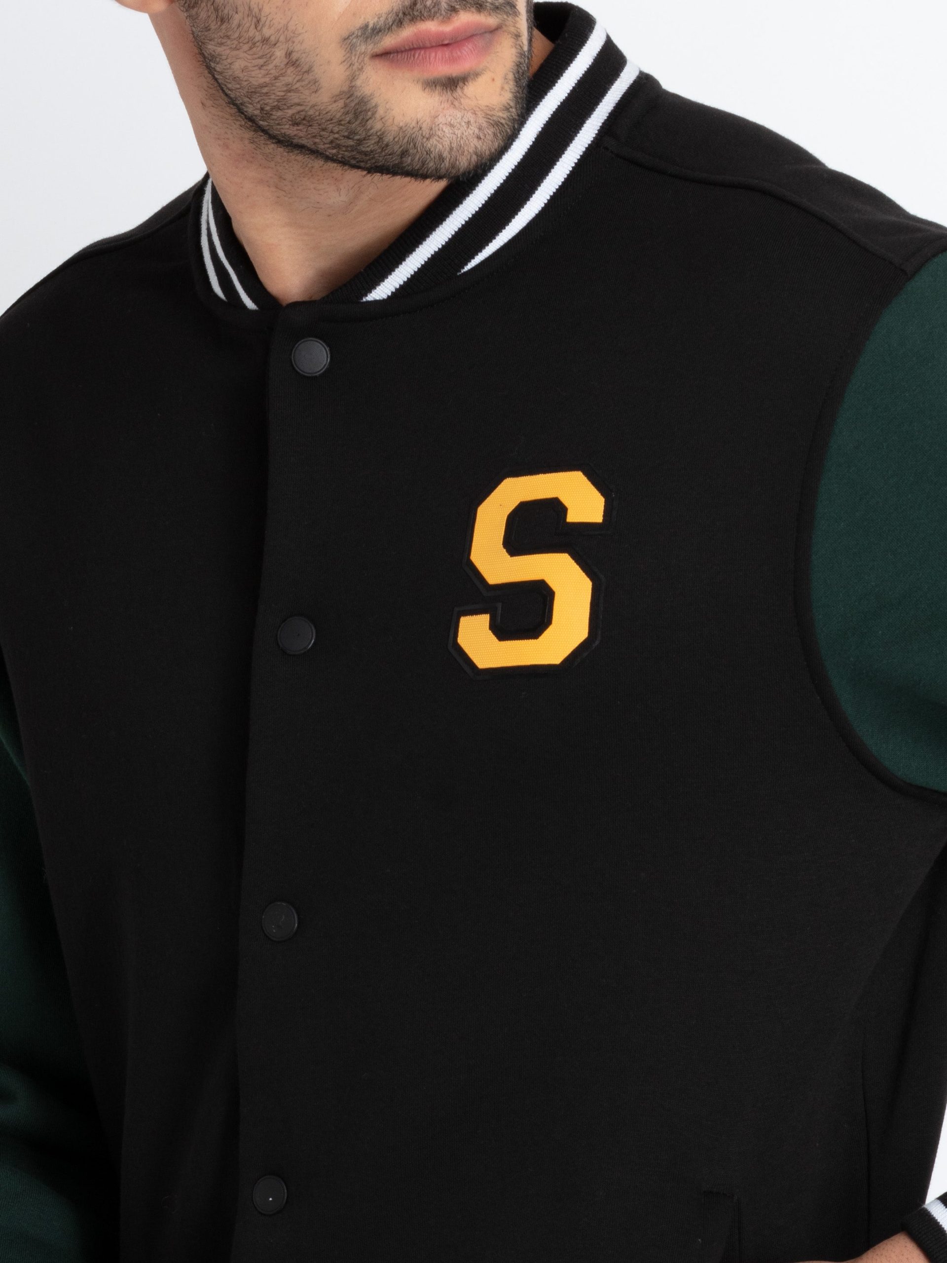 Mens Colourblocked Varsity Jacket