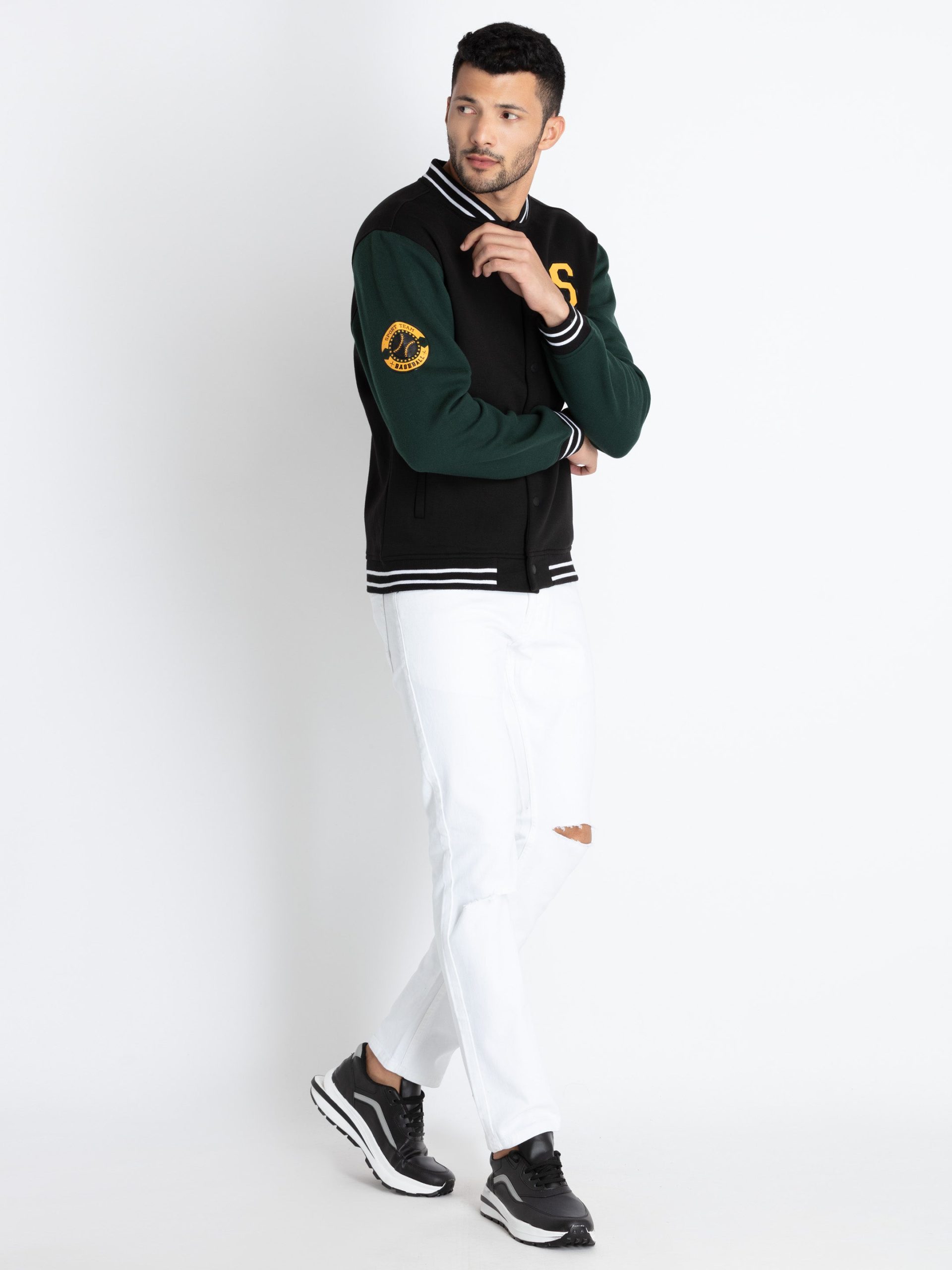 Mens Colourblocked Varsity Jacket