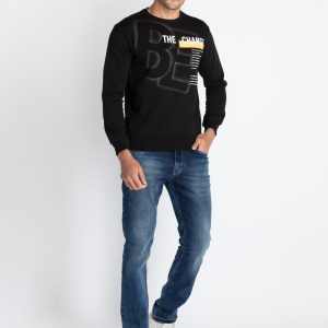 Mens Printed Round Neck Sweatshirt