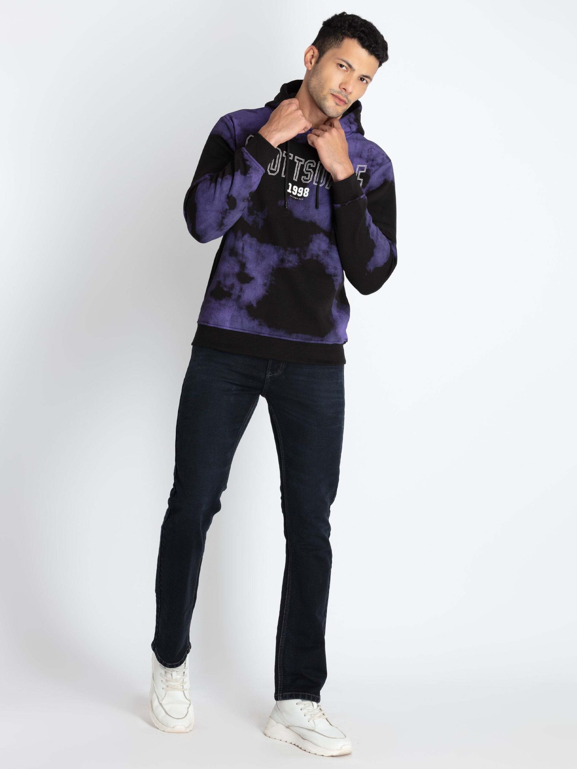Mens Tie & Dye Sweatshirt With Hoodie