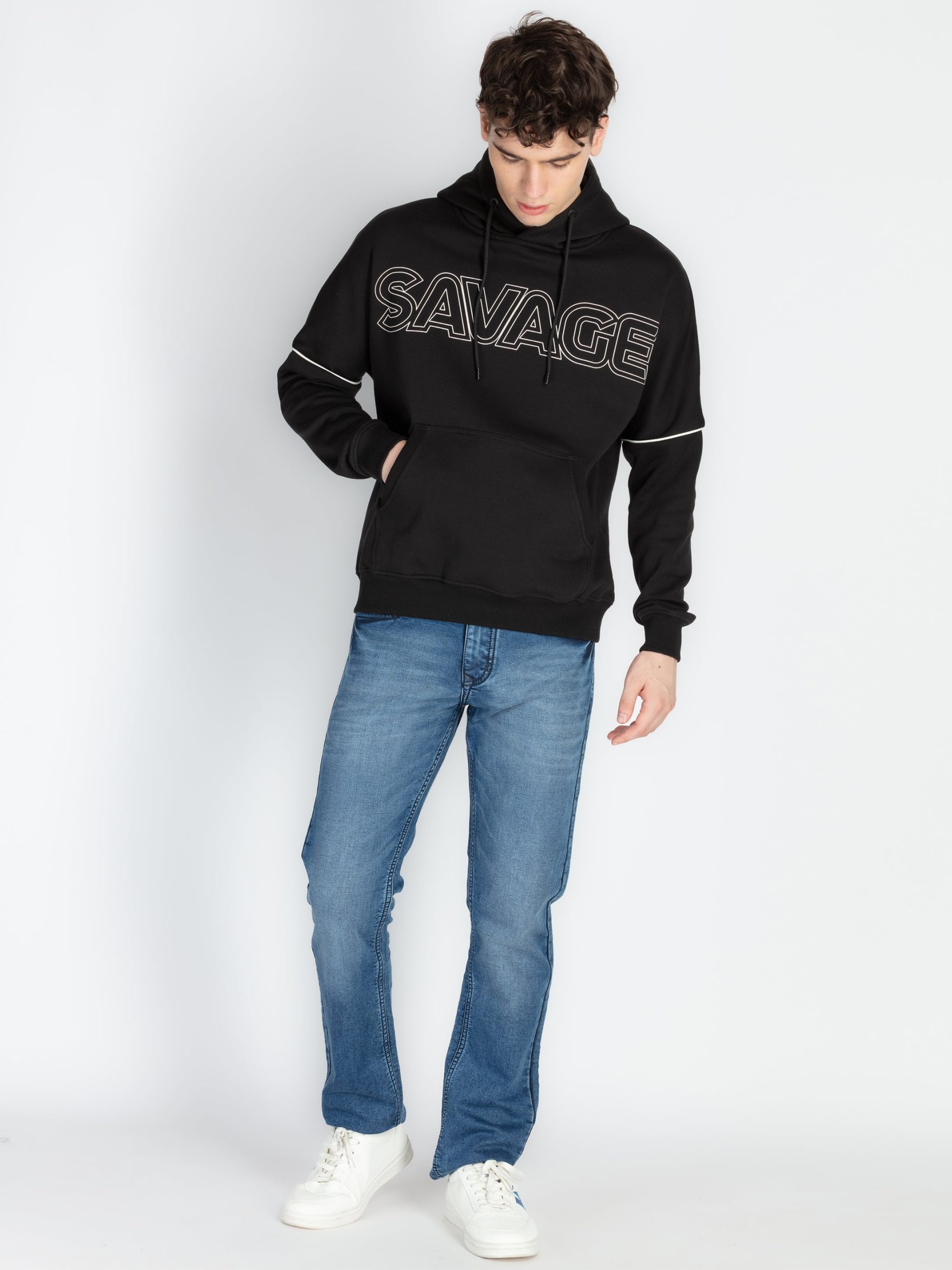 Status Quo Men'S Solid Hooded Sweatshirt