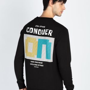 Status Quo Men'S Printed Round Neck Full Sleeve Sweatshirt