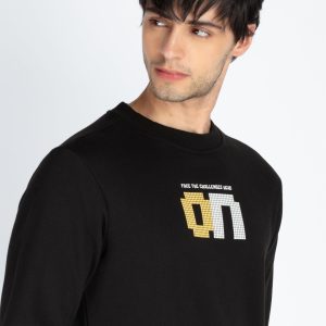 Status Quo Men'S Printed Round Neck Full Sleeve Sweatshirt