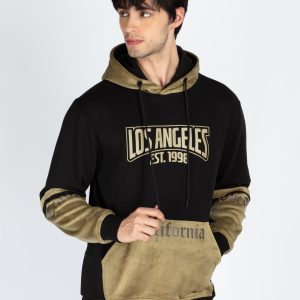 Status Quo Men'S Colorblocked Full Sleeve Hooded Sweatshirt