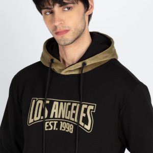 Status Quo Men'S Colorblocked Full Sleeve Hooded Sweatshirt