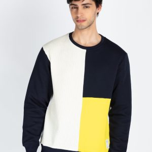 Status Quo Men'S Colorblocked Round Neck Full Sleeve Sweatshirt