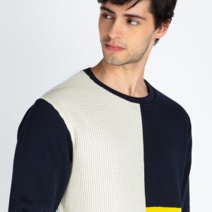 Status Quo Men'S Colorblocked Round Neck Full Sleeve Sweatshirt