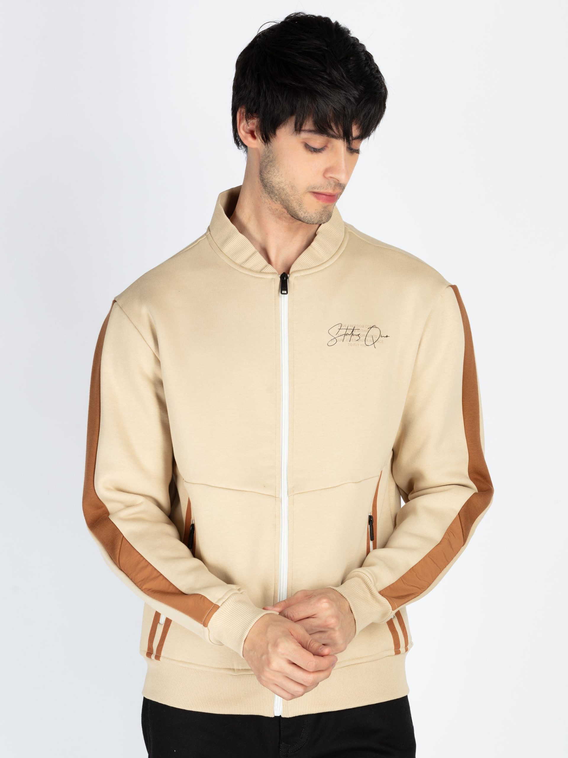 Status Quo Men'S Printed High Neck Full Sleeve Sweatshirt
