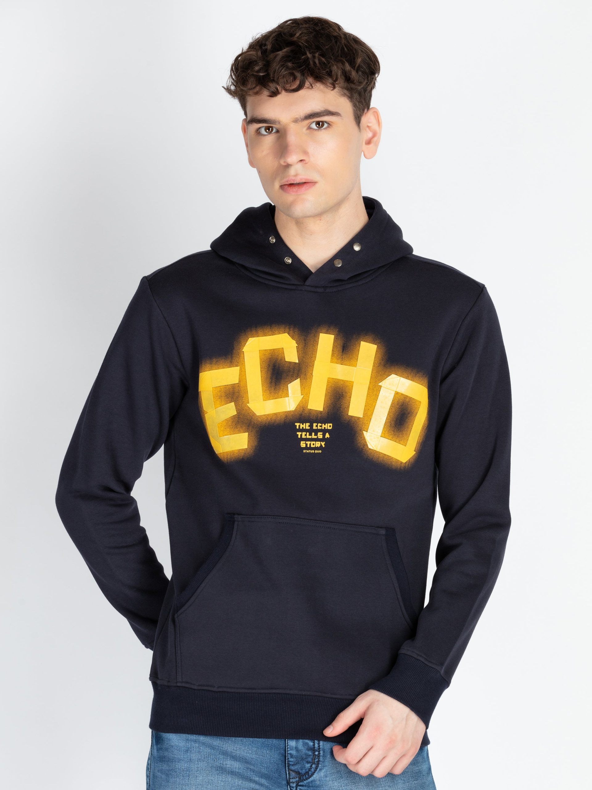 Status Quo Men'S Solid Hooded Sweatshirt