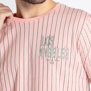 Mens Striped Round Neck T-Shirt