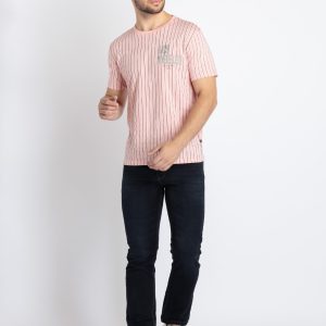 Mens Striped Round Neck T-Shirt