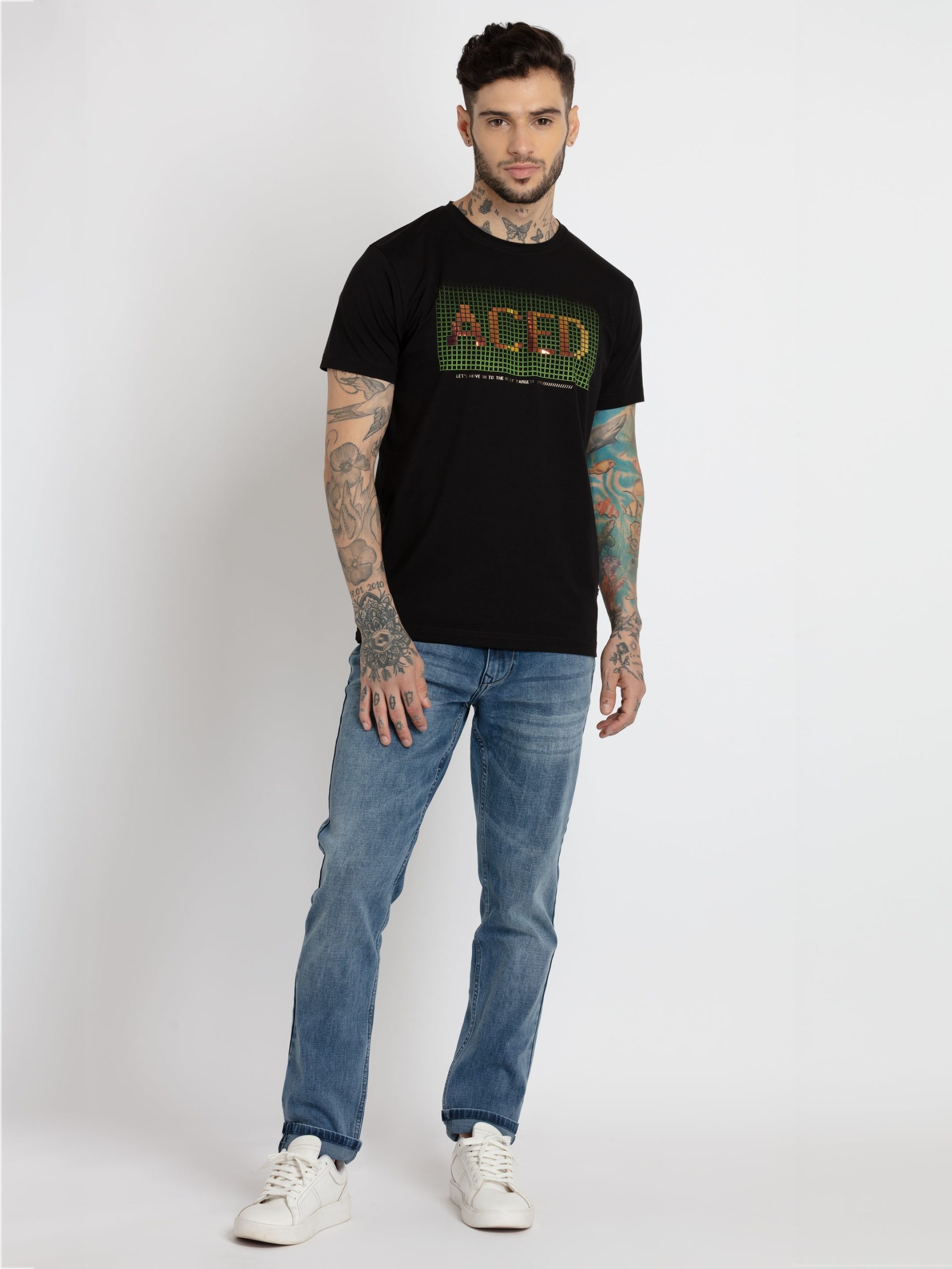 Mens Printed Round Neck T-Shirt