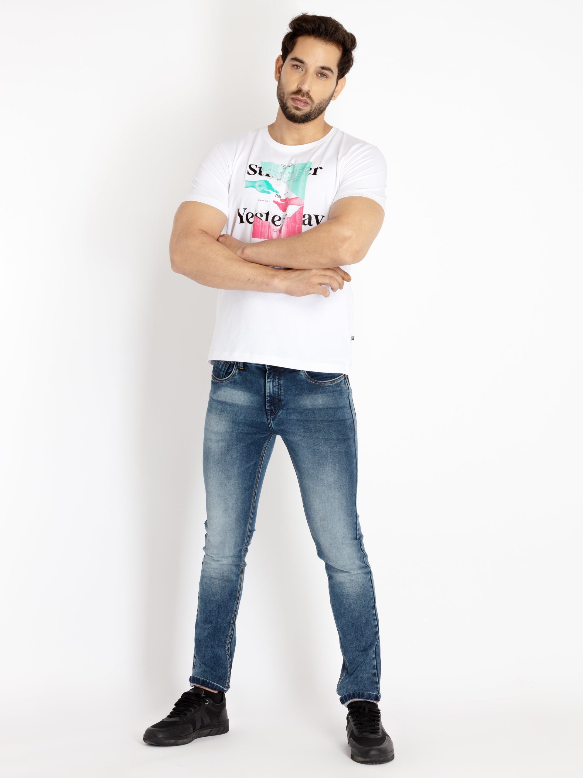 Mens Printed Round Neck T-Shirt