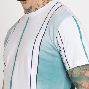 Status Quo Mens Striped Round Neck Tshirt