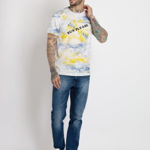 Status Quo Mens All Over Printed Round Neck T-Shirt