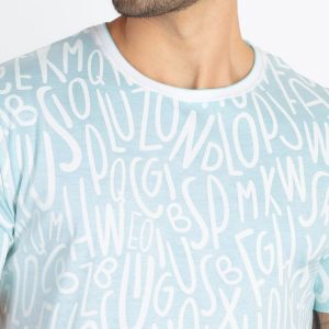 Mens All Over Printed Round Neck T-Shirt
