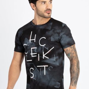 Mens All Over Printed Round Neck T-Shirt