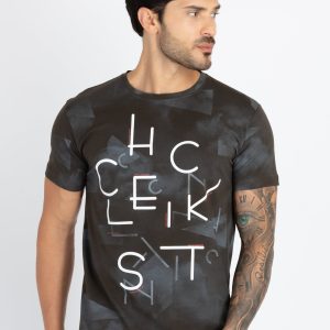 Mens All Over Printed Round Neck T-Shirt