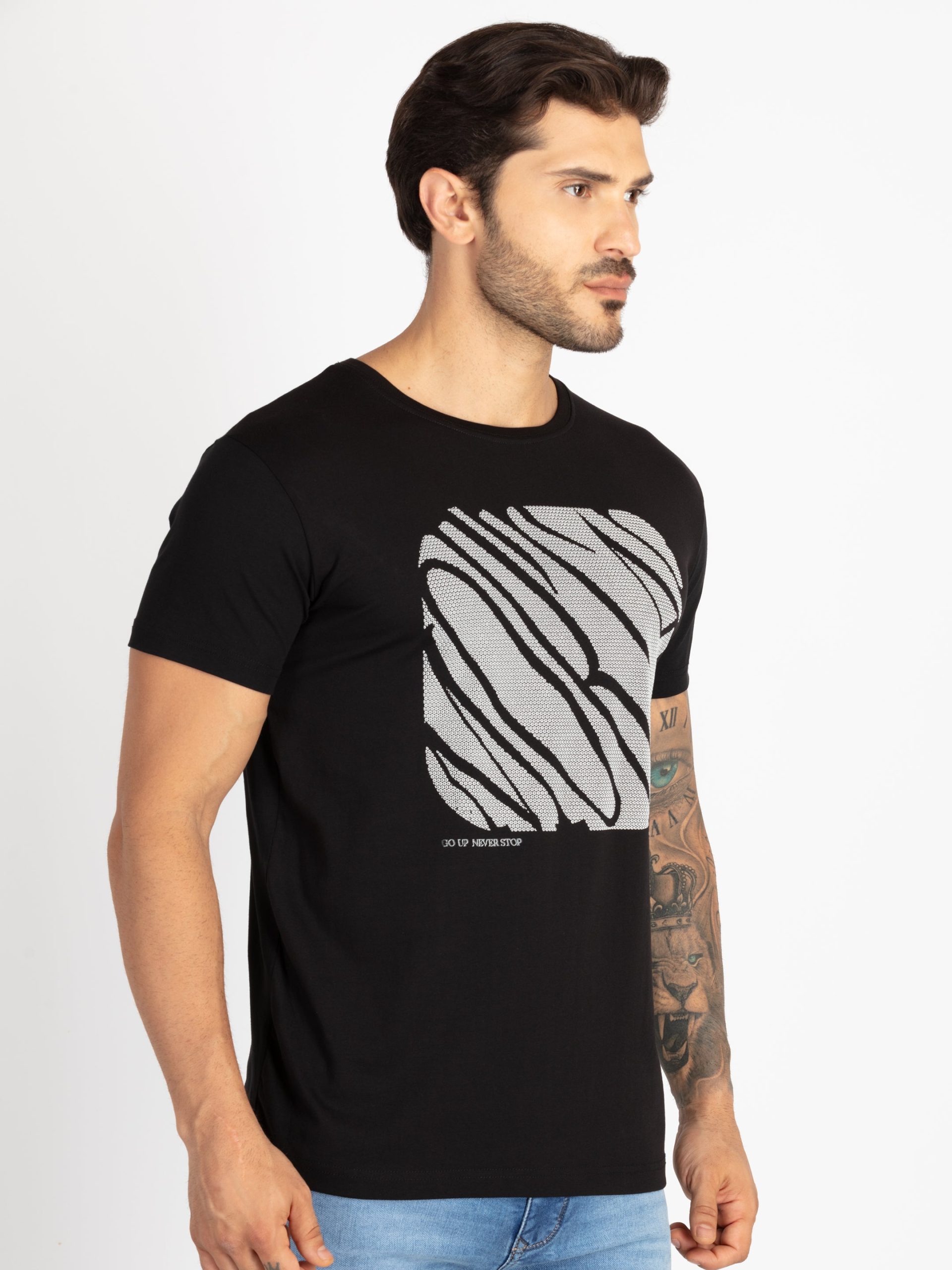 Mens Printed Round Neck T-Shirt
