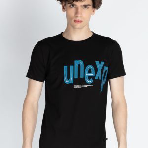 Mens Front Printed Round Neck T-Shirt