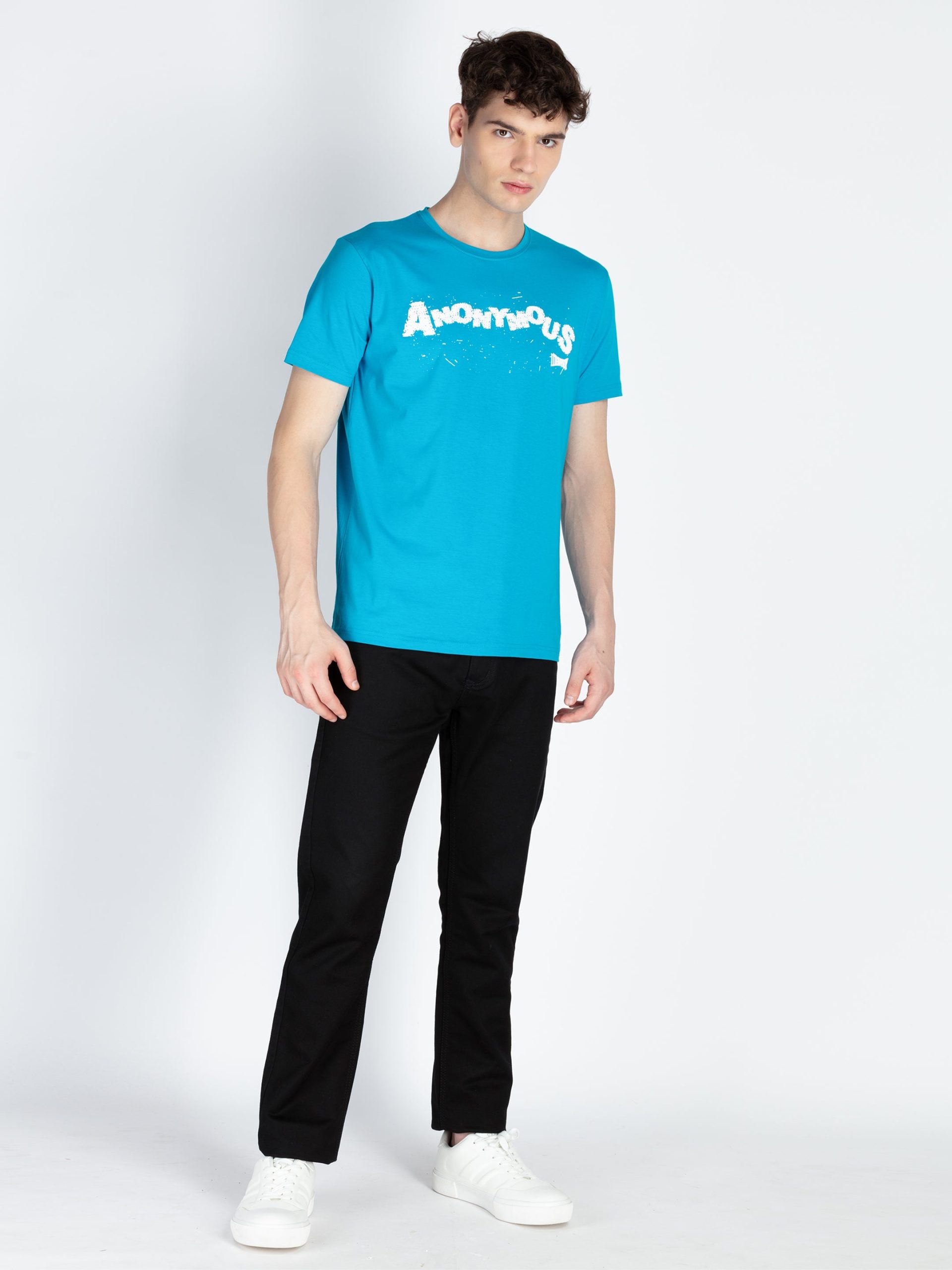 Mens Fron & Back Print Round Neck T-Shirt